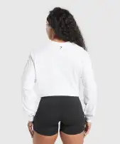 Retro Lifting Long Sleeve T-Shirt(White,XXS)
