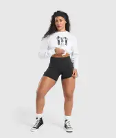 Retro Lifting Long Sleeve T-Shirt(White,XXS)