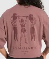 Retro Lifting Oversized T-Shirt(Brick Brown,XXS)