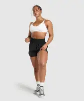 Retro Waistband Shorts(Black,XXS)