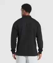 Long Sleeve Polo(Black,3XL)