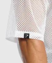 Mesh Oversized T-Shirt(White,3XL)