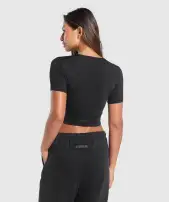 Rest Day Buttery Soft Midi Top(Black,XXS)