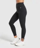 Ribbon Ankle Leggings(Black,XXS)