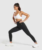 Ribbon Ankle Leggings(Black,XXS)