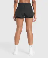 Running 2 in 1 Woven Shorts(Black,XXS)