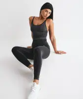 Sweat Seamless Washed Midi Tank(Black,XS)