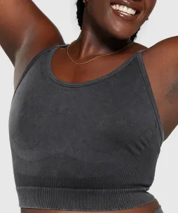 Sweat Seamless Washed Midi Tank(Black,XS)