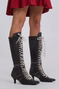 Black Brooke Boxing Boot(UK 3,Black)