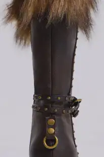 Fauna Faux Fur Heeled Boot(UK 3,Brown)