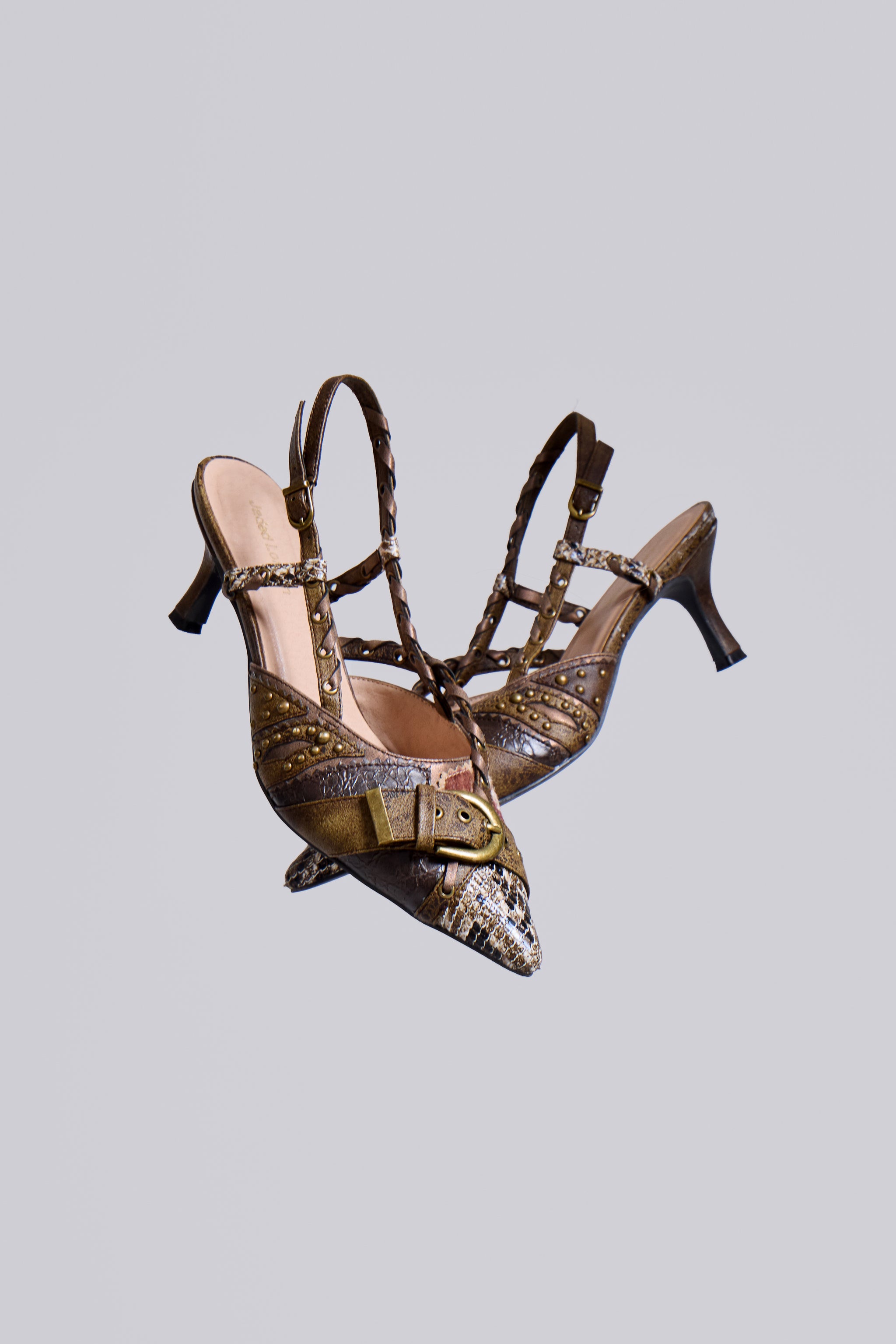 Arden Patchwork Slingback Kitten Heels(UK 4)