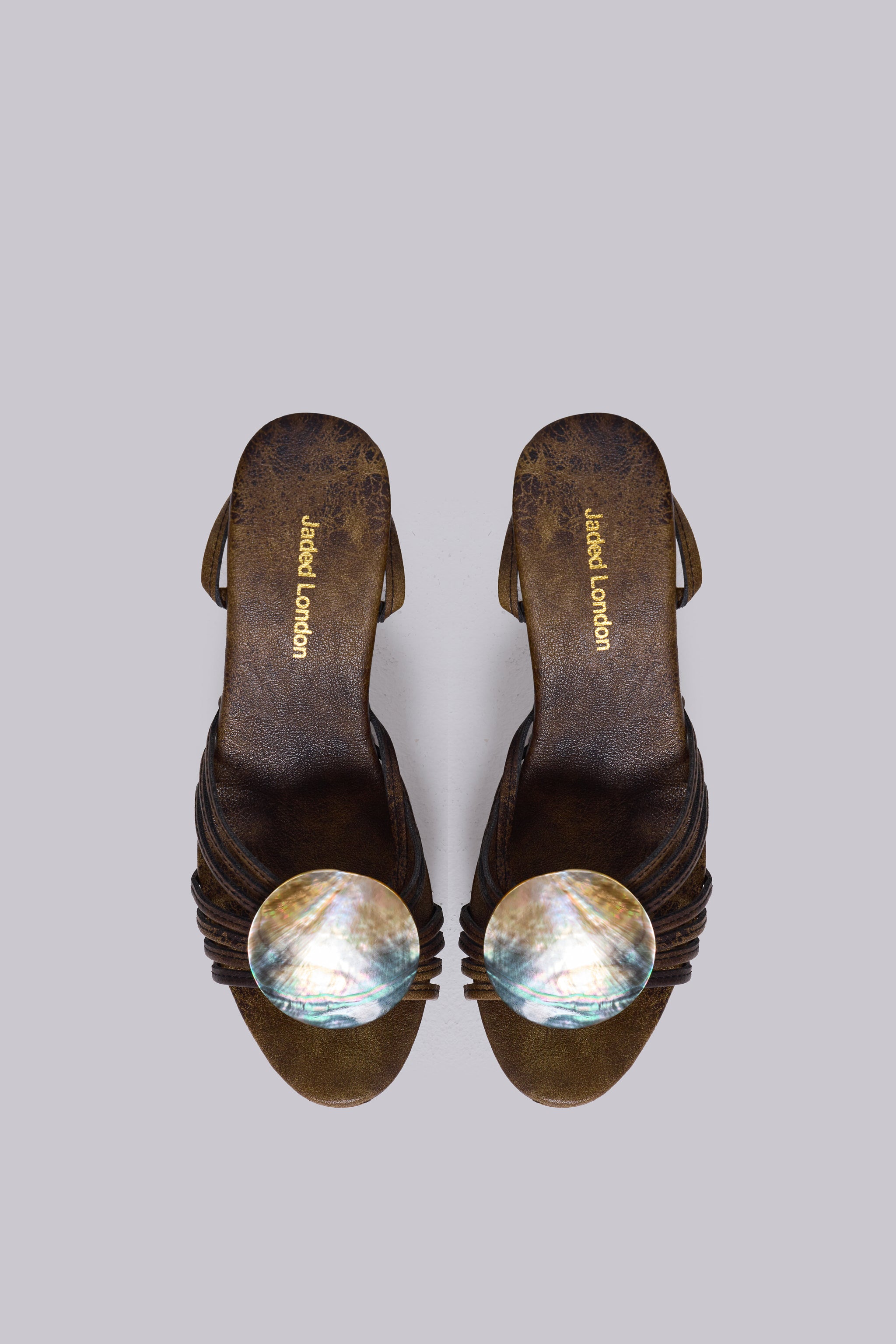 Arielle Shell Wooden Platform Sandal(UK 4)