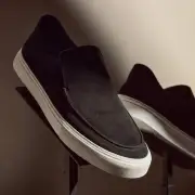 Men's Coastal Suede Slip On - Black(8,Black,JP)