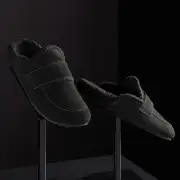 Men's Suede Shearling Lined Loafer - Black/Black(8,Black/Black,JP)
