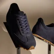 Women's Suede Low Running Sneaker - Navy(6,Navy,JP)