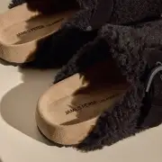 Women's Shearling Slip On Clog - Black(6,Black,JP)