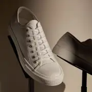 Women's Cotton Canvas Low Top Vulcanized Sneaker - White(6,White,JP)