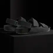Women's Double Strap Velcro Sandal - Black(6,Black,JP)