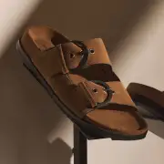 Women's Suede Buckle Slide - Tabacco(6,Tabacco,JP)