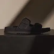 Women's Suede Buckle Slide - Black(6,Black,JP)