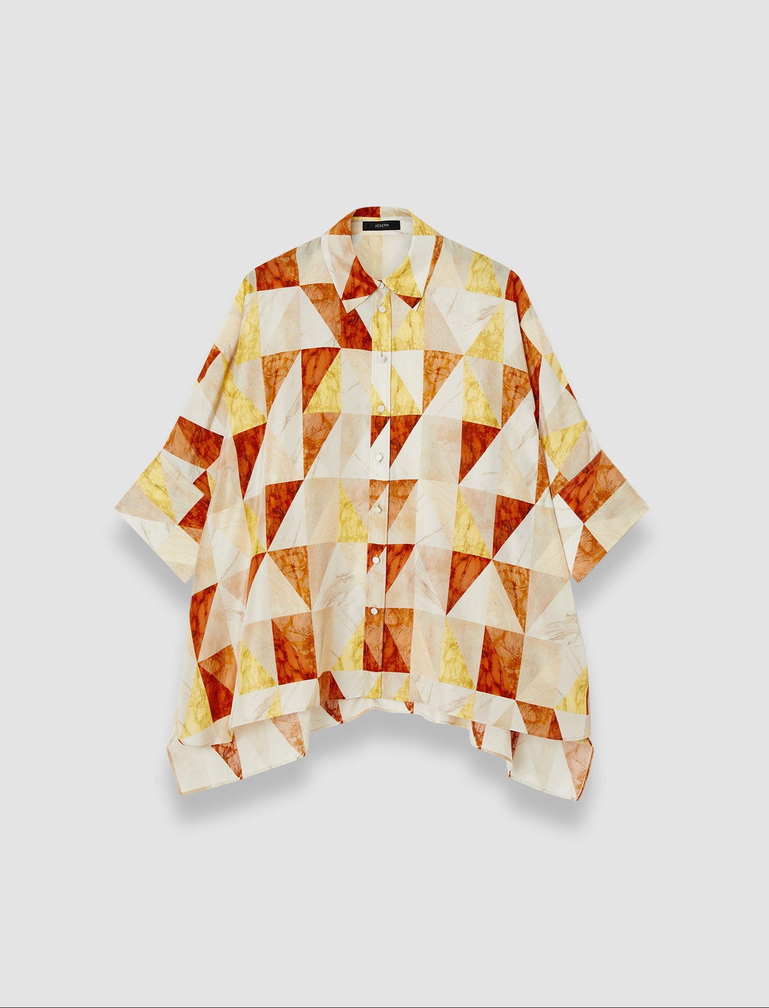 Arcole Marble Print Silk Shirt