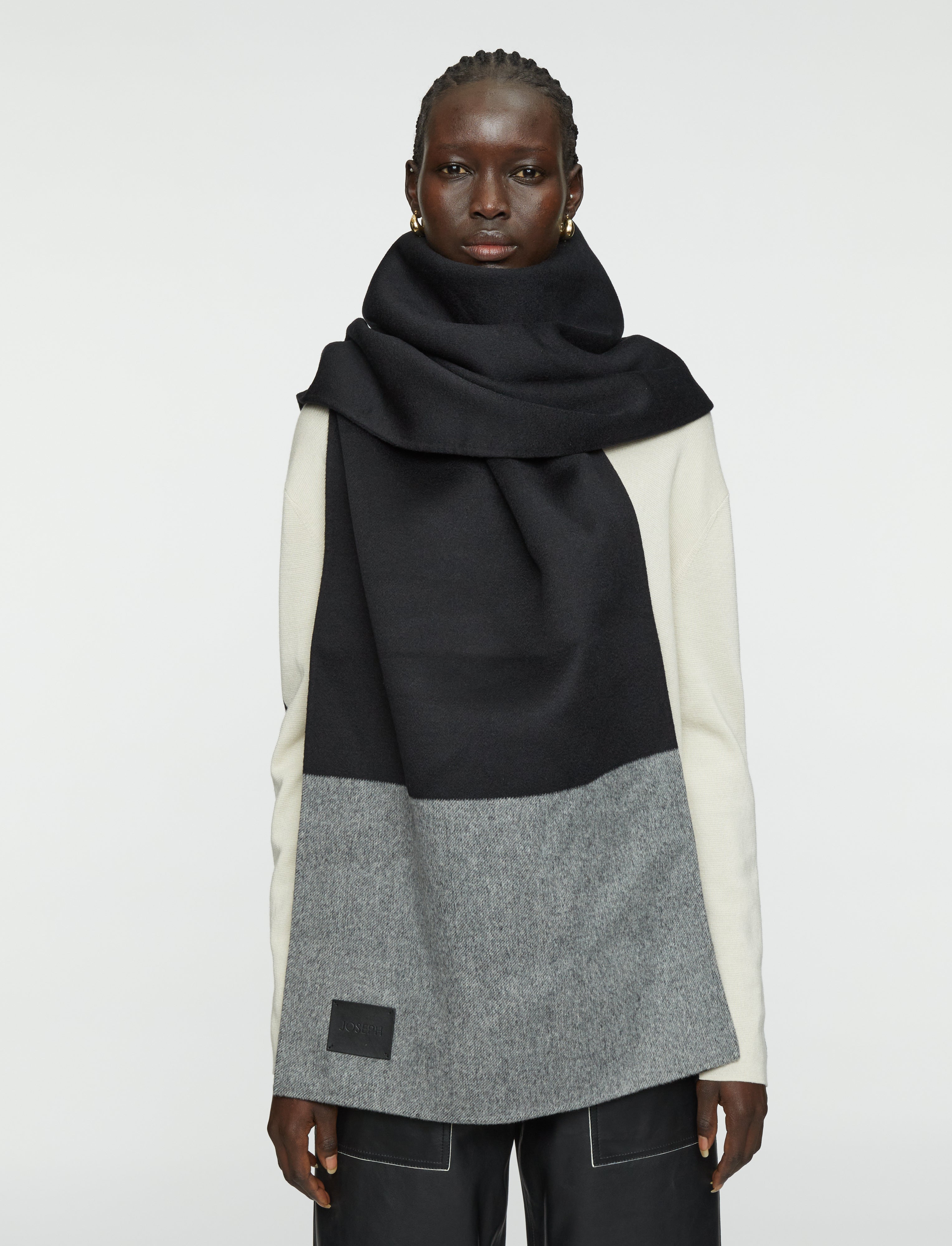Double Face Wool Colourblock Scarf