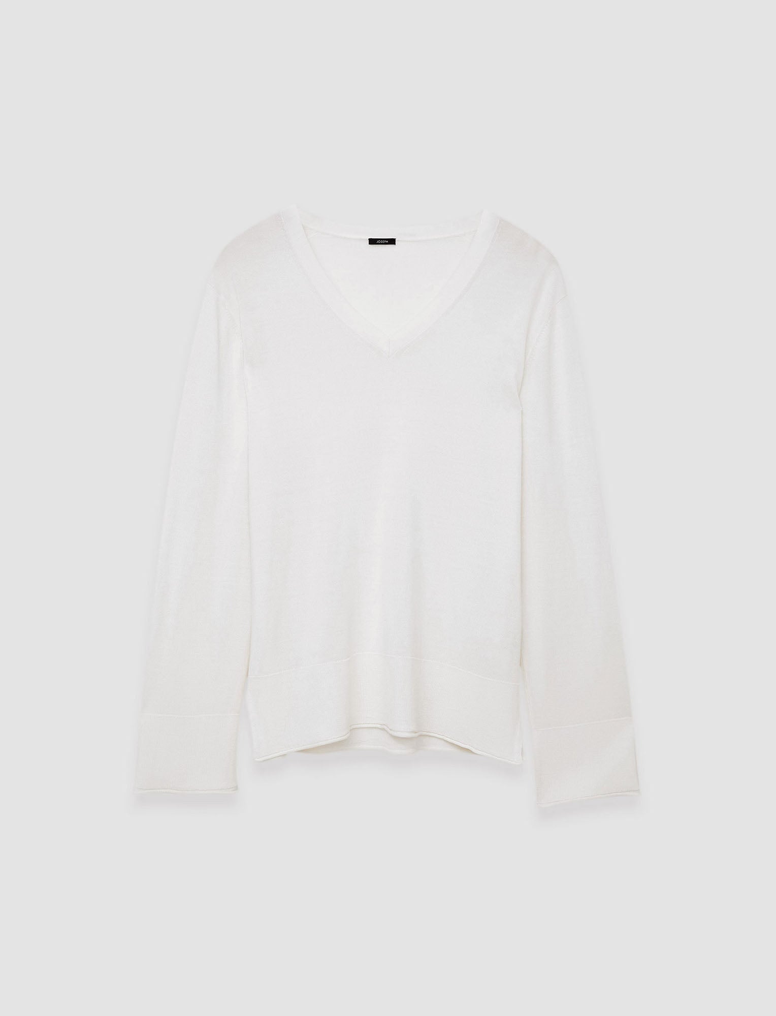 Super Fine Merino Silk V Neck Jumper