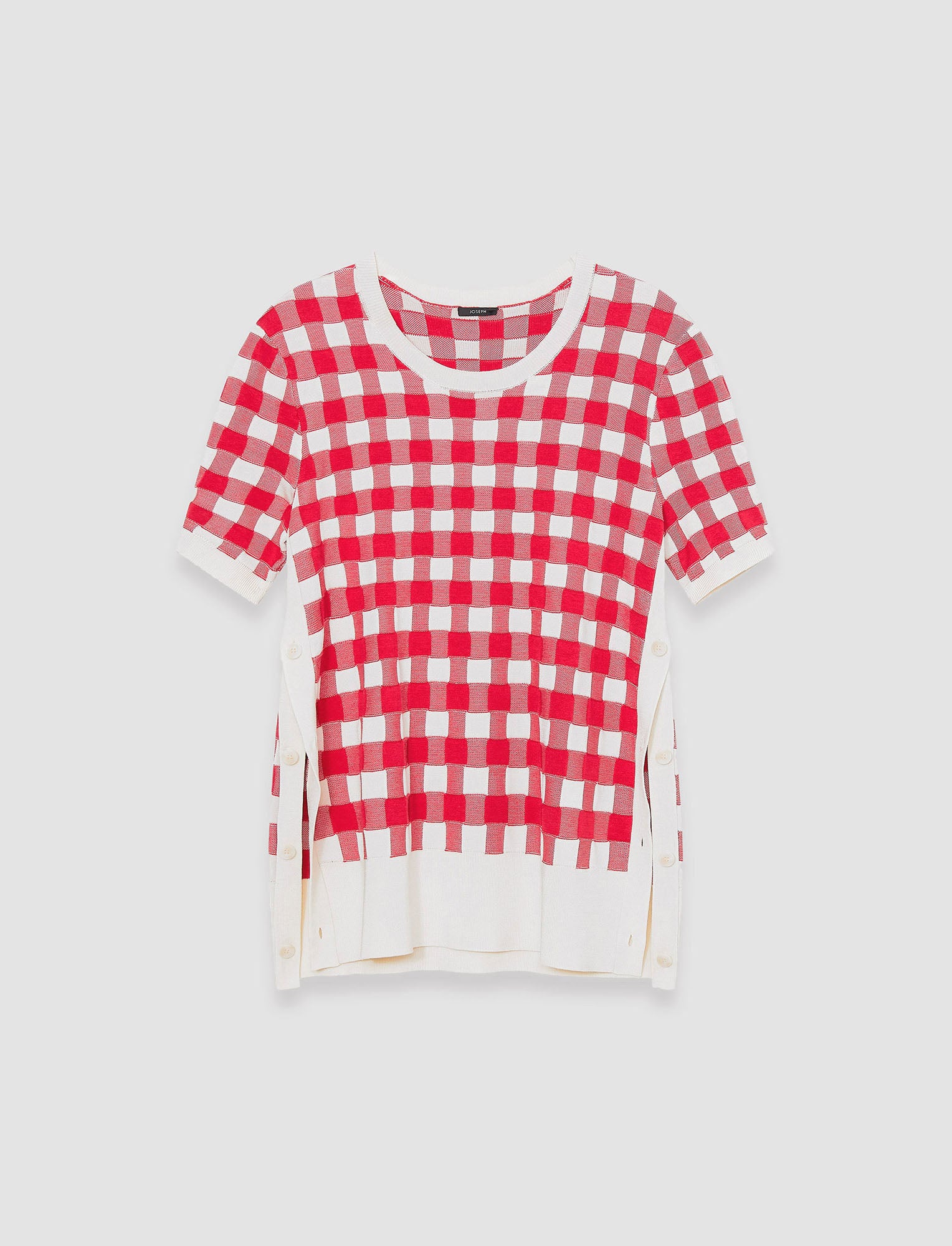 Vichy Jacquard Knitted Top