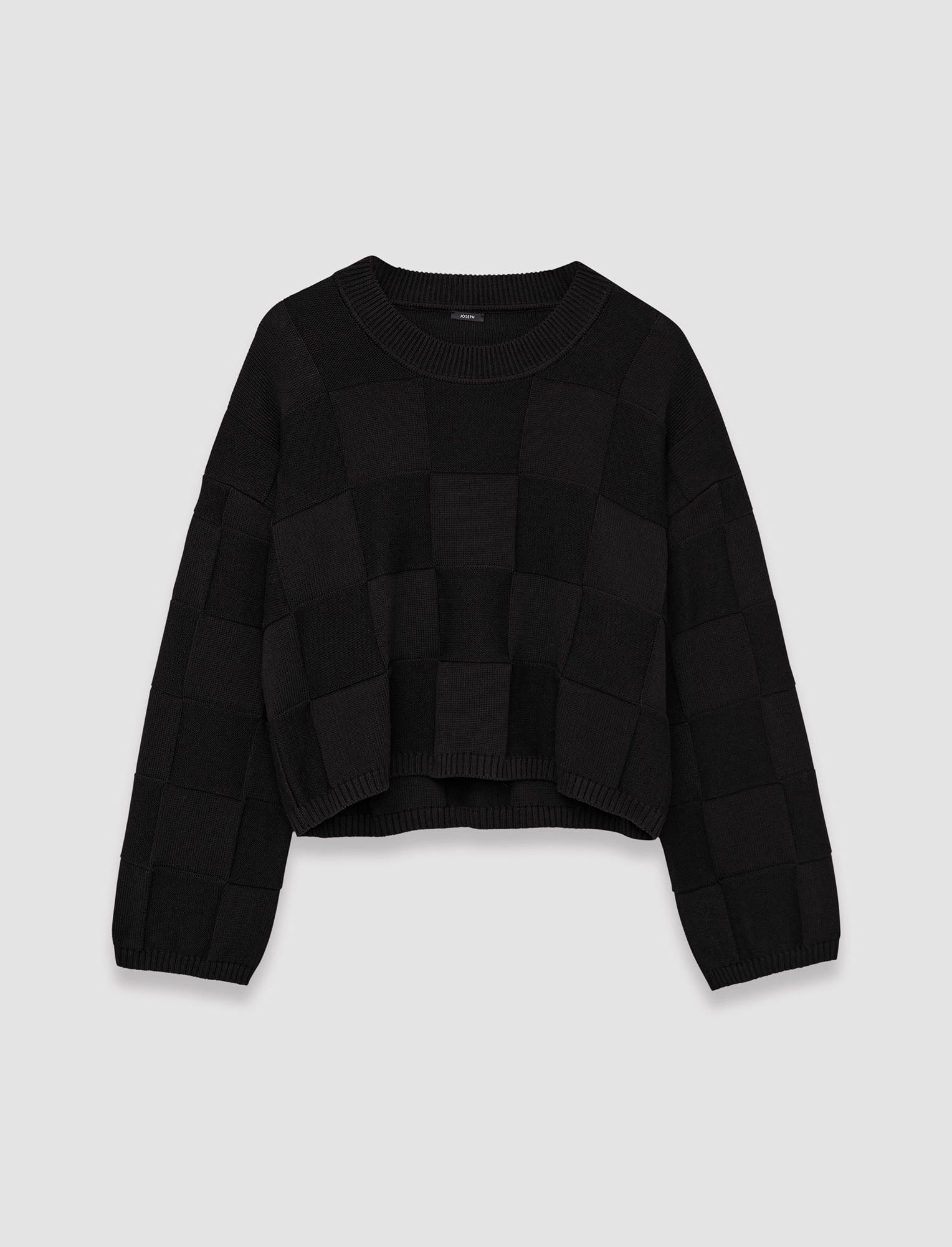 Textured Vichy Crew Neck Jumper