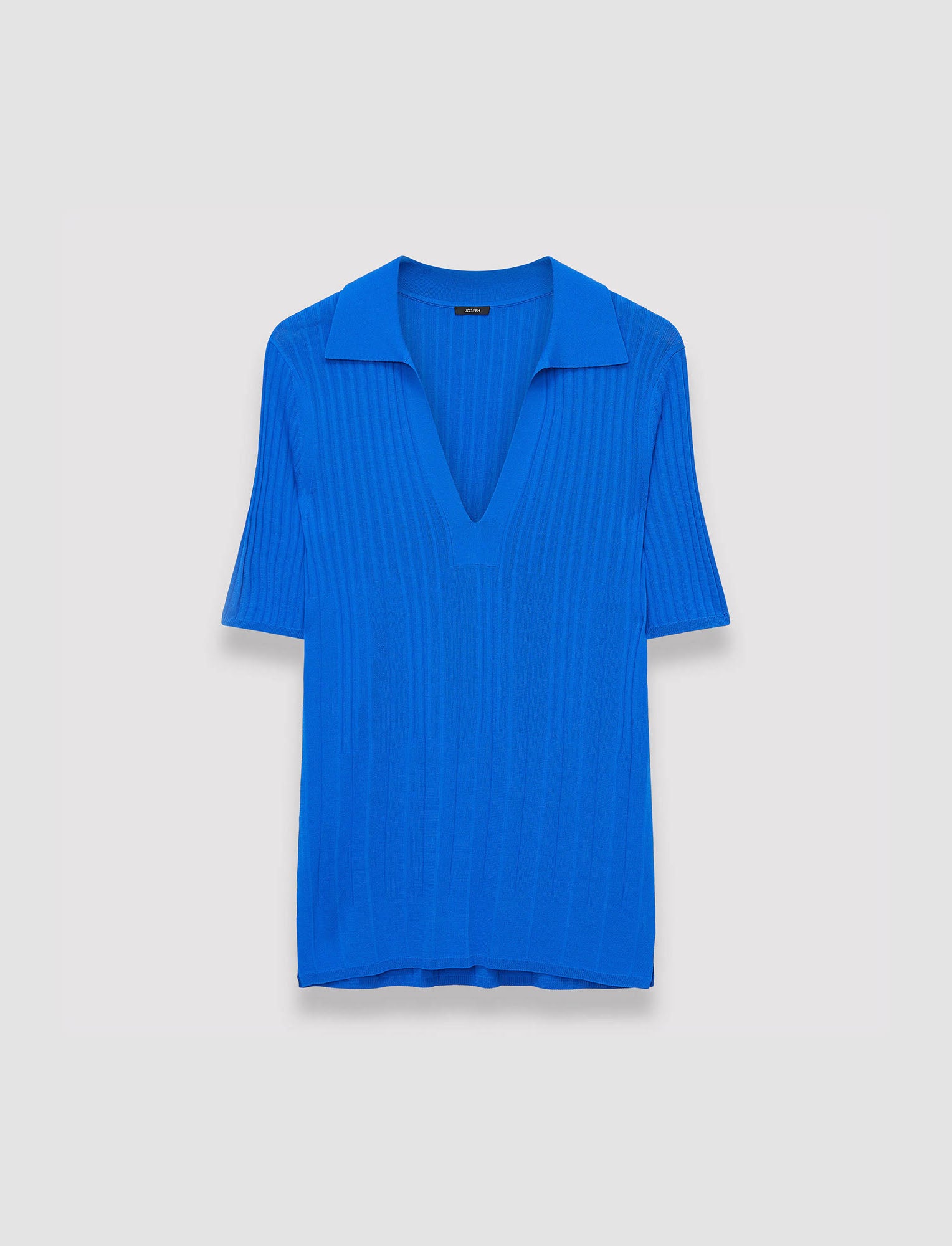 Viscose Rib Knit Polo Top