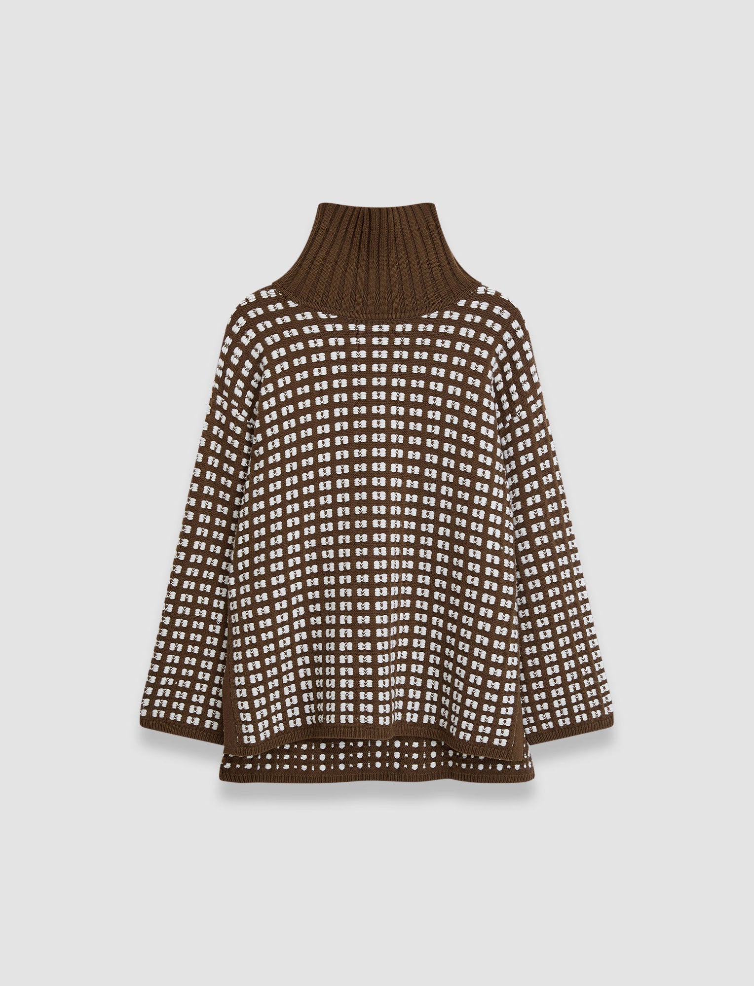 Waffle Knit High Neck Jumper