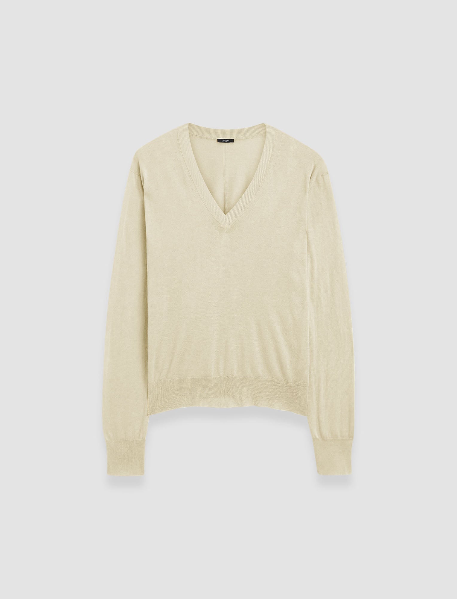Superfine Cotton Silk V Neck Jumper