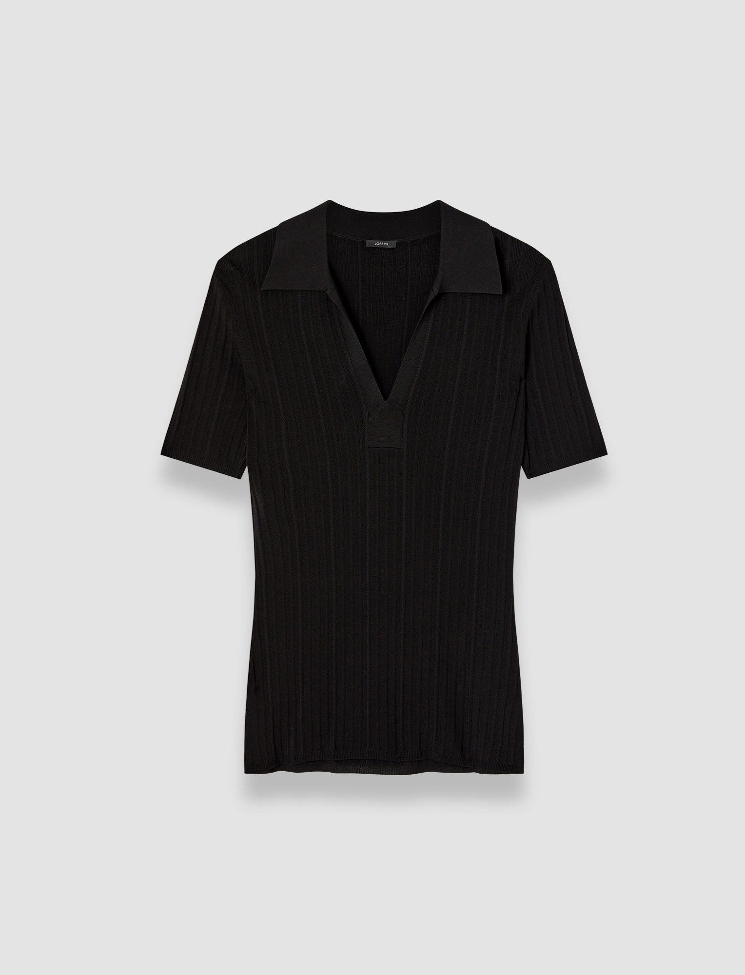 Viscose Rib Knit Polo Top