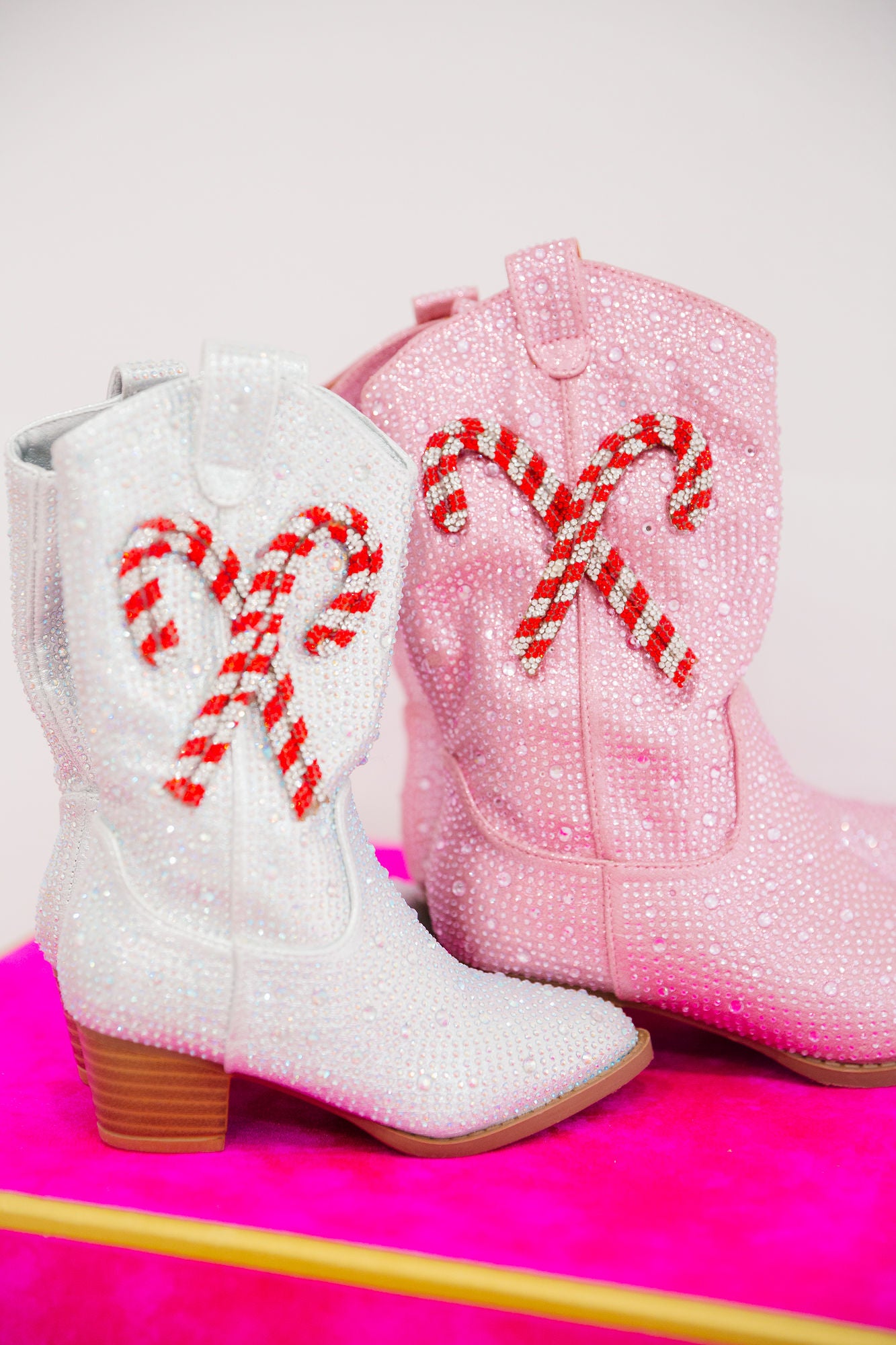 MINI KIDS CANDY CANE SPARKLE BOOTS(SILVER,1)