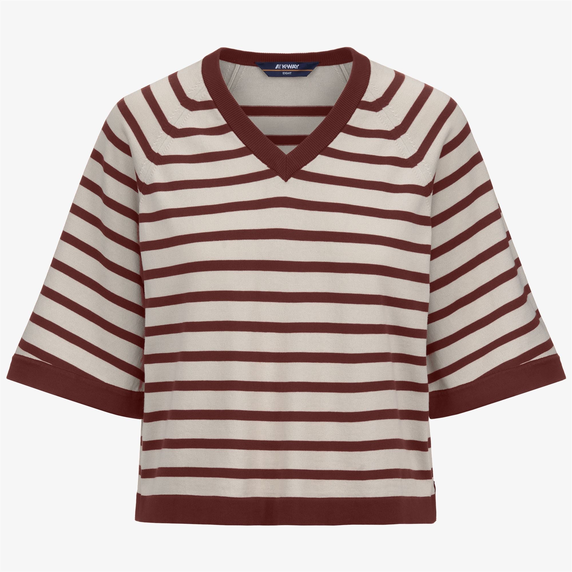 MAROL STRIPES - KNITWEAR - Pull  Over - Woman - BEIGE LT-RED JASPER