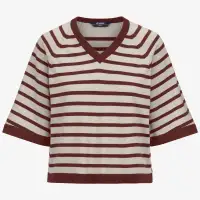 MAROL STRIPES - KNITWEAR - Pull  Over - Woman - BEIGE LT-RED JASPER