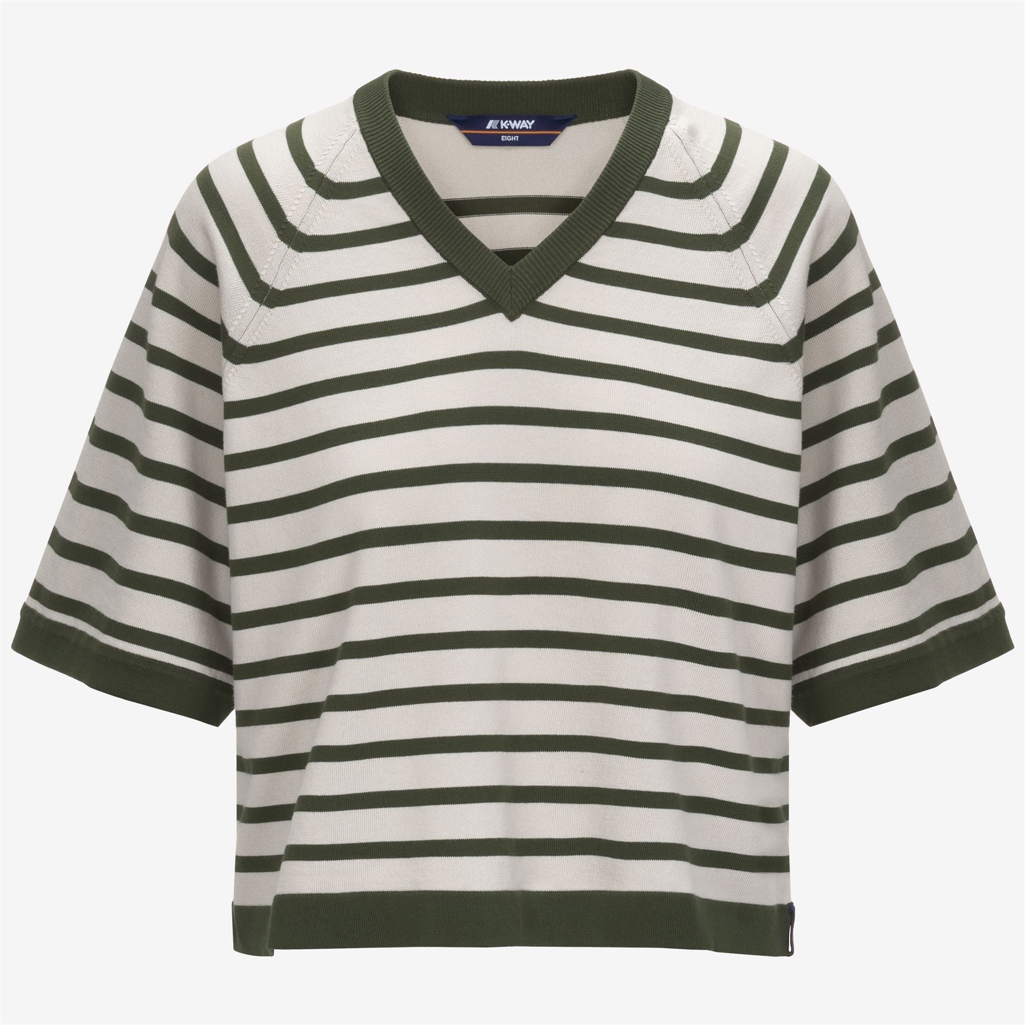 MAROL STRIPES - KNITWEAR - Pull  Over - Woman - BEIGE LT-GREEN LICHEN