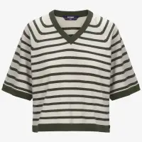 MAROL STRIPES - KNITWEAR - Pull  Over - Woman - BEIGE LT-GREEN LICHEN