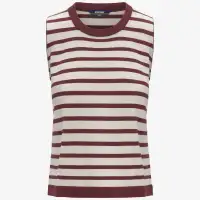GERI STRIPES - KNITWEAR - Vest - Woman - BEIGE LT-RED JASPER