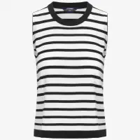 GERI STRIPES - KNITWEAR - Vest - Woman - WHITE-BLACK PURE
