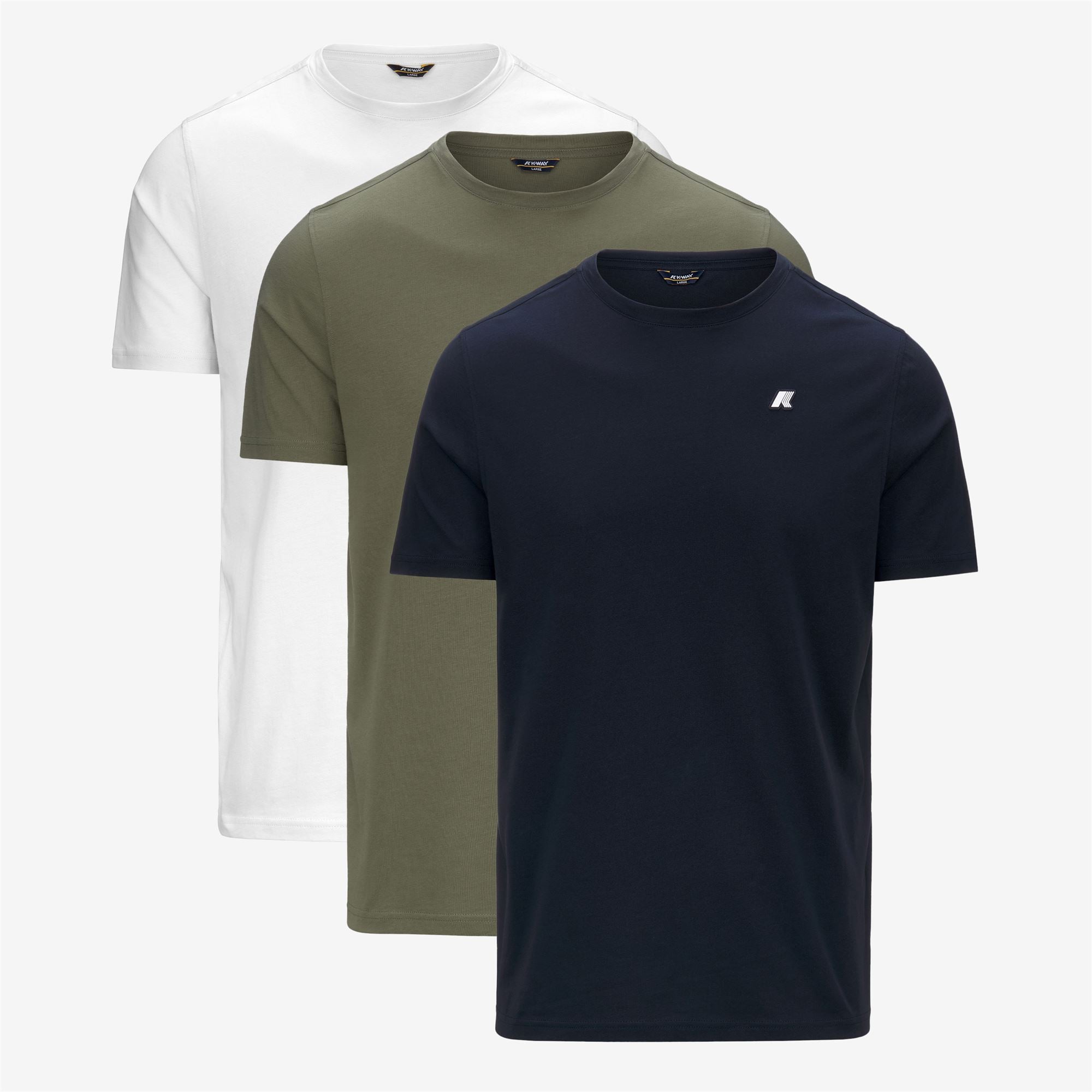 ODOM ROUND SLEEVES THREE PACK - T-ShirtsTop - T-Shirt - Man - BLUE DEPTH-GREEN LICHEN-WHITE