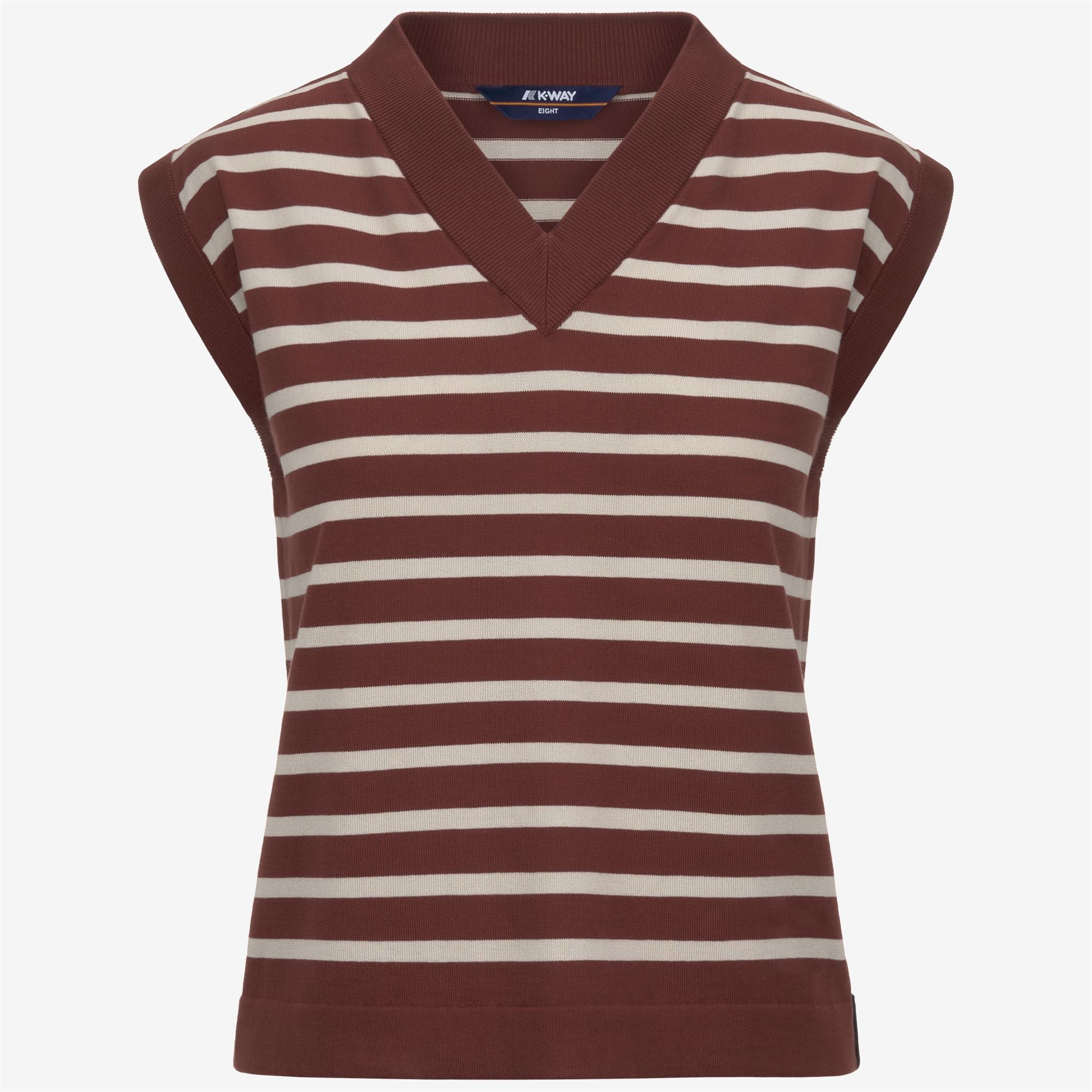 JENER STRIPES - KNITWEAR - Vest - Woman - BROWN FIERY-BEIGE LT