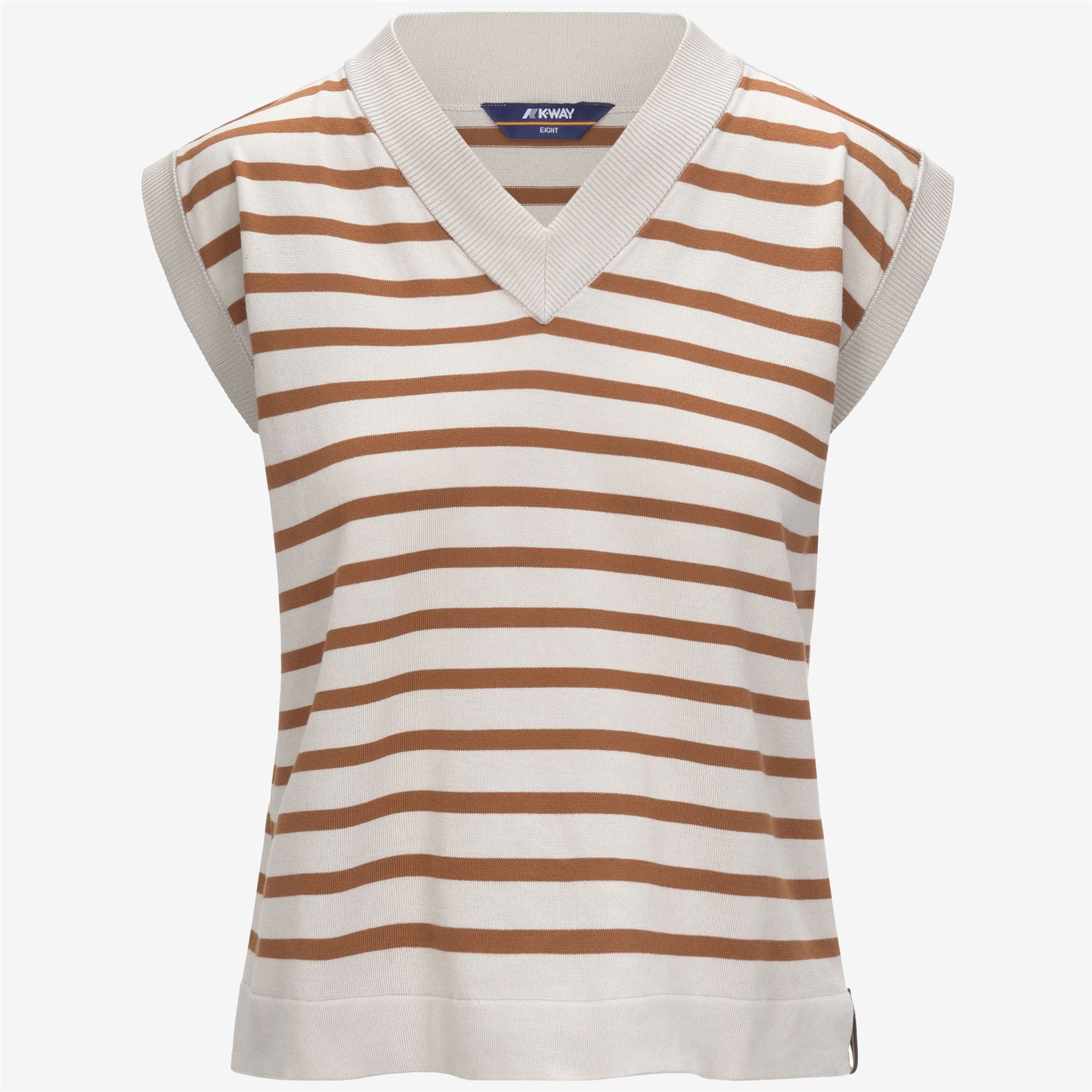 JENER STRIPES - KNITWEAR - Vest - Woman - BEIGE LT-BROWN BRAN