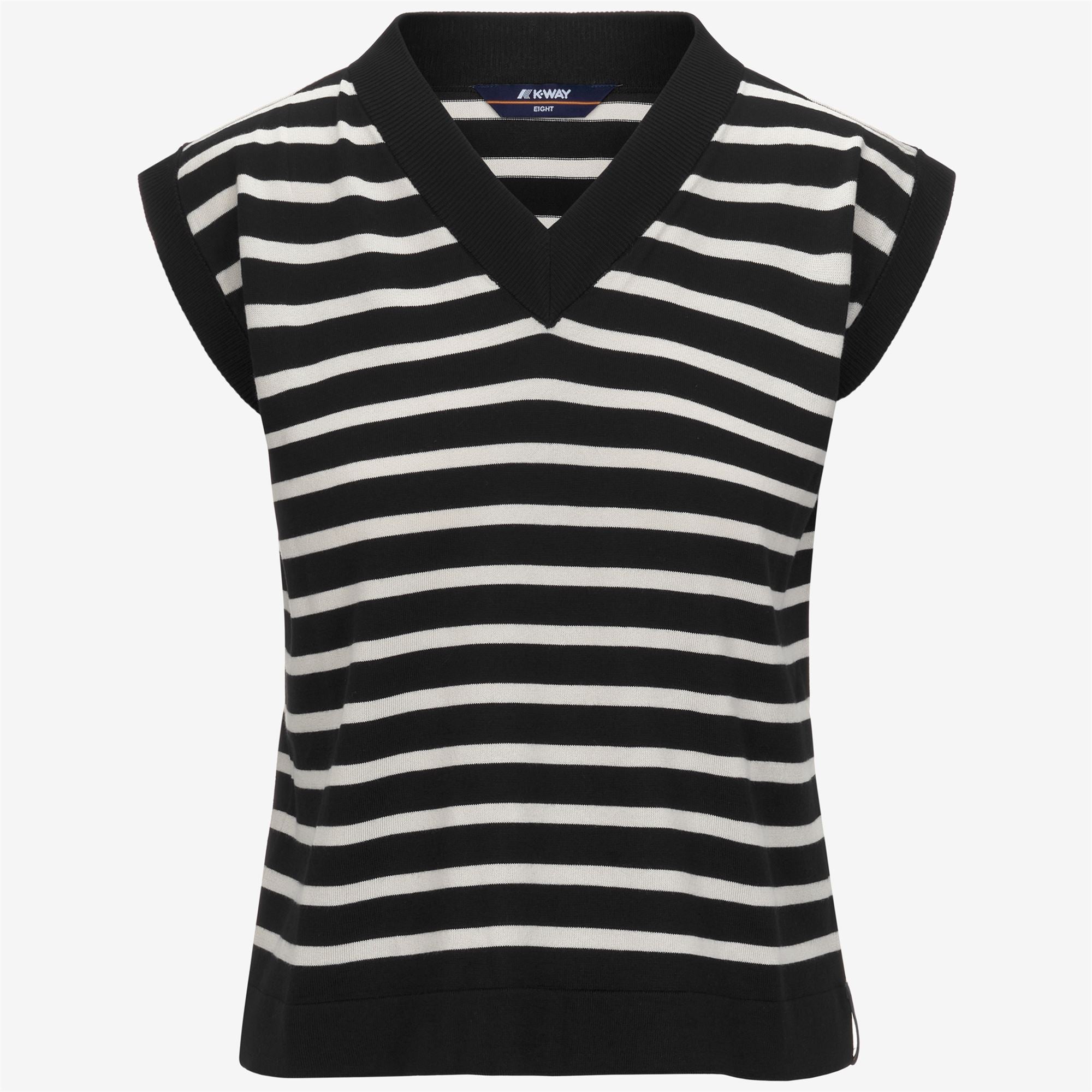 JENER STRIPES - KNITWEAR - Vest - Woman - BLACK PURE-BEIGE LT