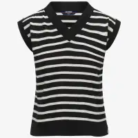 JENER STRIPES - KNITWEAR - Vest - Woman - BLACK PURE-BEIGE LT