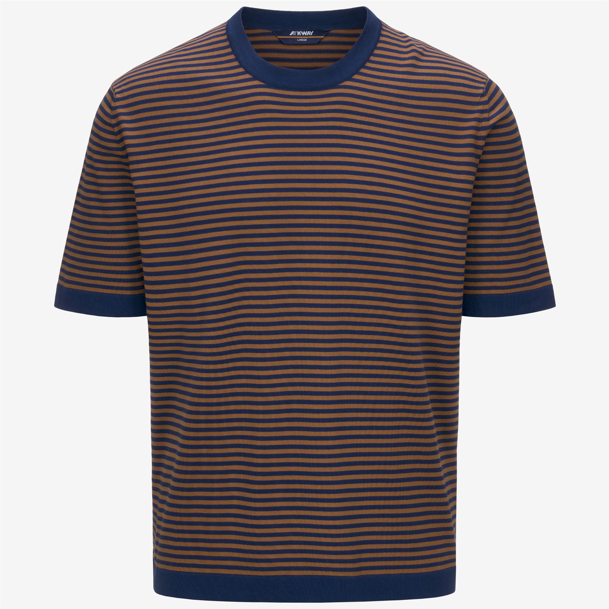 COMBE STRIPES - KNITWEAR - Pull  Over - Man - BLUE DEPTHS-BROWN BRAN