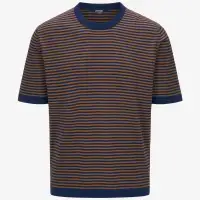 COMBE STRIPES - KNITWEAR - Pull  Over - Man - BLUE DEPTHS-BROWN BRAN