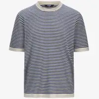 COMBE STRIPES - KNITWEAR - Pull  Over - Man - BEIGE LT-BLUE DEPTHS