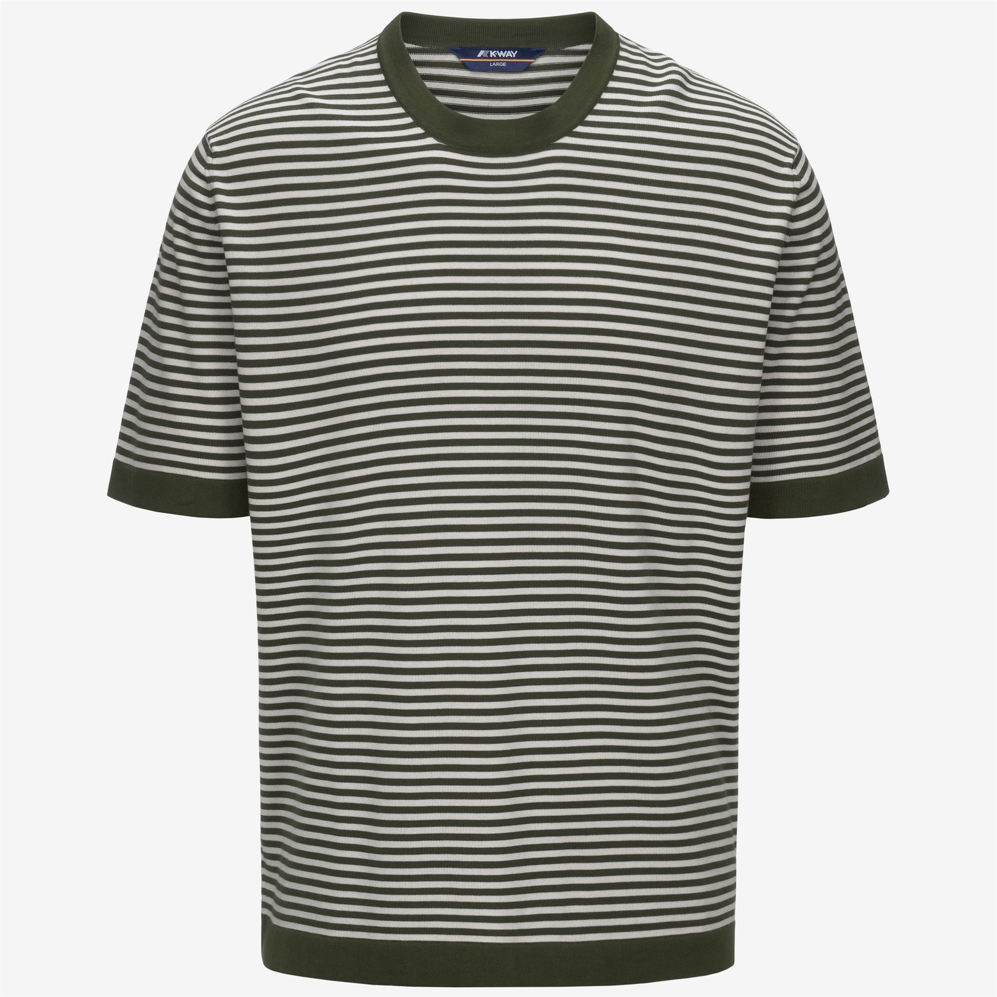 COMBE STRIPES - KNITWEAR - Pull  Over - Man - GREEN AFRICA-BEIGE LT