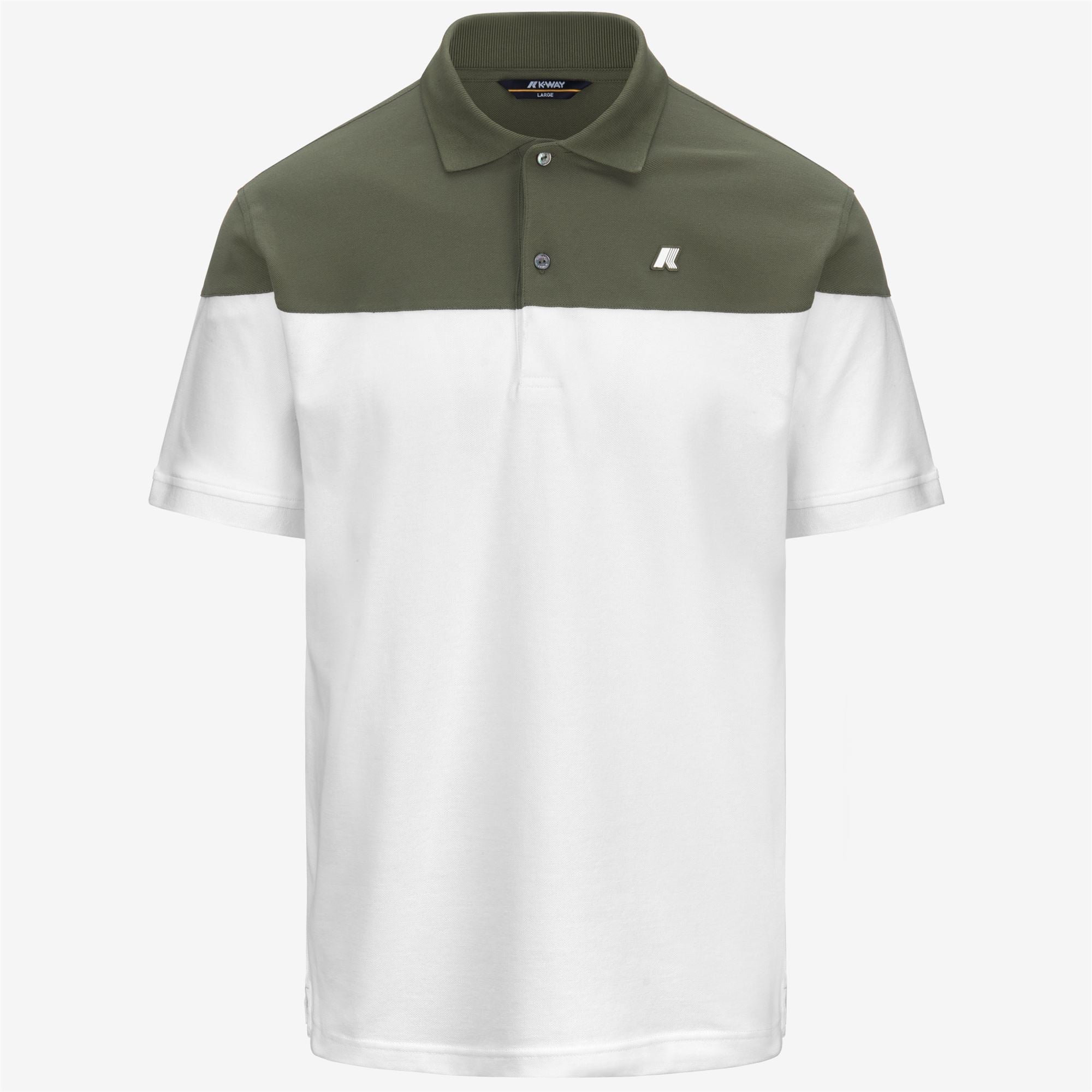 SIMOR INSERT PIQUE - Polo Shirts - Polo - Man - WHITE-GREEN LICHEN